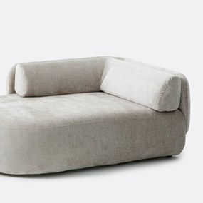 Longchair links, dik fluweel, Méridiano