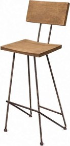 Barkruk hout&metaal - Zithoogte 75 cm