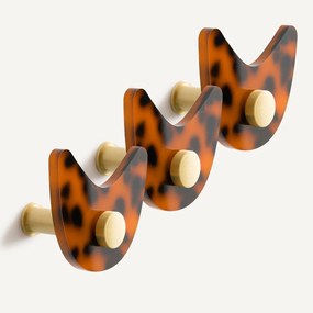 Set van 3 kapstokken in gekleurd acetaat, Paula