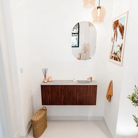 Mondiaz Joya DLux 100cm toiletmeubel ruby met wastafel faye rechts 1 kraangat glace
