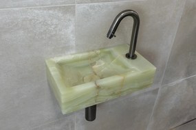 Saniclear Green Onyx fonteinset met gebogen kraan in gunmetal