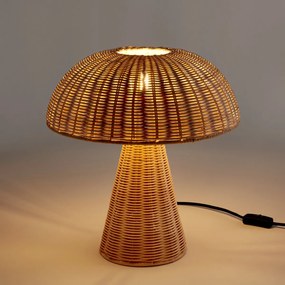 Lamp, paddestoel vorm in rotan, Mirko