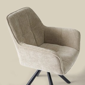 Beige Eetkamerstoel Met Stiksels