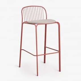 Anerina Hoge Tuinstoel Van Staal Terracota & ↑75 Cm & Hazelnootbeige - Sklum