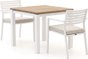 Diningset Bellagio  | 2 personen teakhout | Tuinset stapelbaar | 3-delig | Kees Smit Tuinmeubelen