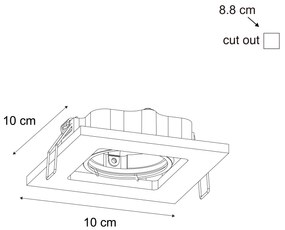 Set van 6 Moderne inbouwspot donkerbrons verstelbaar - Qure