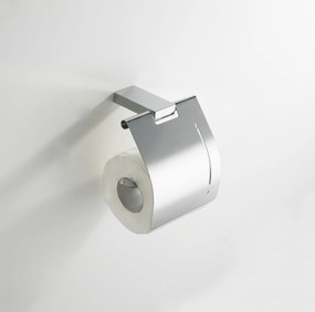 Mueller Cube toiletrolhouder met klep chroom