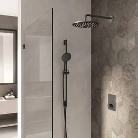 Hotbath Cobber IBS23 Regendoucheset inbouw - 35cm wandarm - 20cm ronde hoofddouche - 3 standen handdouche - glijstang - nikkel geborsteld IBS23GN17