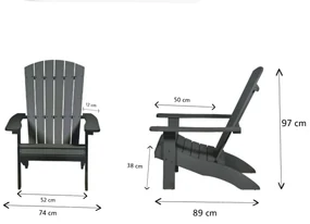 Garden Interiors Adirondack Stoel - Grijs - Kunststof Polywood - Garden Interiors