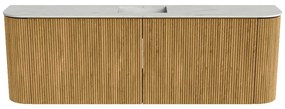 Mondiaz Joya DLux 125cm toiletmeubel ronding links/rechts oak met wastafel faye midden zonder kraangat opalo