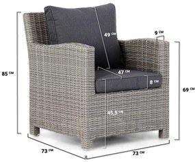 Dining Loungeset 7 personen Wicker Grijs  Domani Furniture Valley