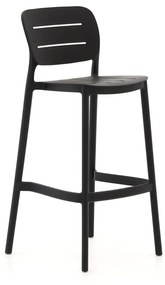 Barkruk tuin | Forza  Pazzia | Kunststof | Zwart | Tuinstoel | Stapelbaar | Kees Smit Tuinmeubelen