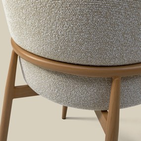 Eiken Eetkamerstoel Met Ronde Rug Creme