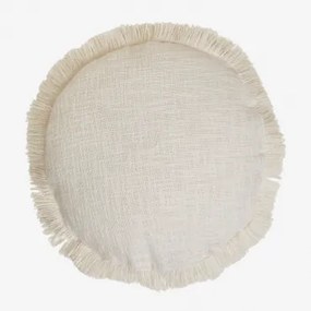 Ronde Kussen Ø40 Cm Van Katoen Soncey Gardenia Wit - Sklum