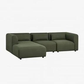 Linker Modulaire Chaise Longue Bank Van 3 Delen Fogler Teddystof Saliegroen - Sklum