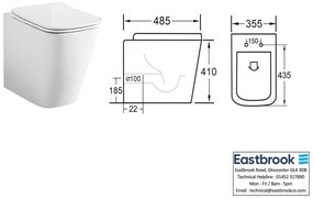 Eastbrook Sudbury randloos staand toilet met vortex spoeling wit glans