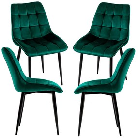 Set van 4 fluwelen Cade Stoelen