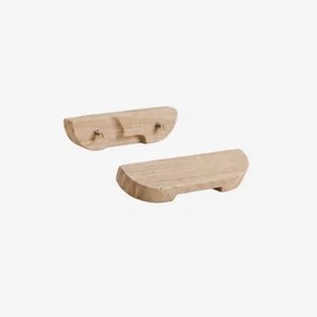 Set Van 2 Handgrepen Van Natuurlijk Steen Tinesla ↔︎ 16 Cm & Travertijn - Sklum