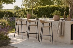 Barstoel Aluminium/rope Taupe-naturel-bruin De Laan Granada