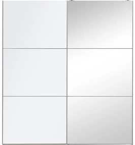 Goossens Kledingkast Easy Storage Sdk, 203 cm breed, 220 cm hoog, 1x 3 paneel glas schuifdeur li en 1x 3 paneel spiegel schuifdeur re