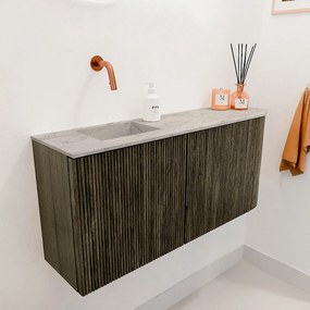 Mondiaz Joya DLux 90cm toiletmeubel ronding rechts shadow met wastafel faye links zonder kraangat glace
