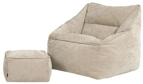 Natalia Chenille Armchair Bean Bag + Footstool