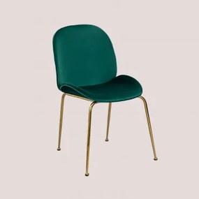 Set van 4 fluwelen stoelen Pary Jungle groen & Goud - Sklum