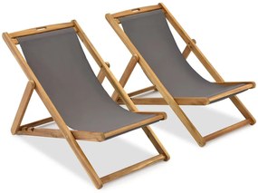 Surat Garden Point set van twee houten ligstoelen