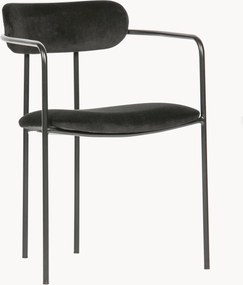 Stapelbare fluwelen eetkamerstoelen Elvy, 2-delig