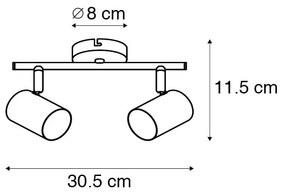 Moderne plafondlamp messing 2-lichts verstelbaar - Jeana Modern GU10 Binnenverlichting Lamp