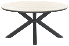 Garden Impressions Ross tuinset 6-delig koper - Tulli tuintafel Ø148x75 cm light teak look