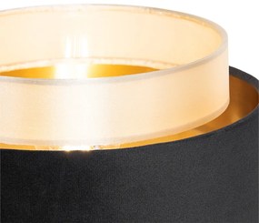 Stoffen Moderne tafellamp zwart met goud - Elif Modern E27 rond Binnenverlichting Lamp