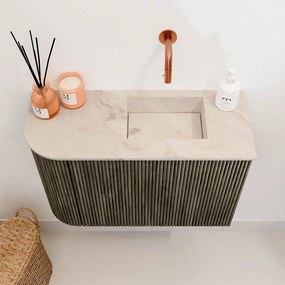 Mondiaz Joya DLux 60cm toiletmeubel ronding links shadow met wastafel faye rechts zonder kraangat frappe