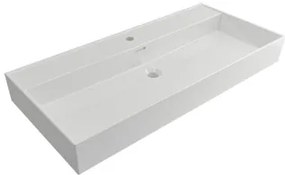 Plieger Kansas badmeubel 100cm met glans witte wastafel en kraangat kasteel bruin