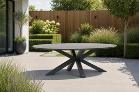 Dining Tuintafel ovaal 240 x 120 cm Grijs Lunea