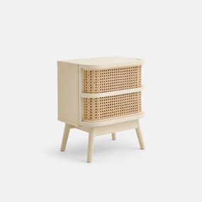 Nachtkastje, 1 lade, met rotan riet, LAORA
