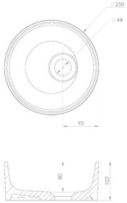 Sapho Sanna ronde waskom 25cm gegoten marmer wit glans