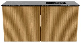 Mondiaz Joya DLux 80cm toiletmeubel oak met wastafel faye rechts 1 kraangat lava