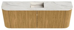 Mondiaz Joya DLux 115cm toiletmeubel ronding links/rechts oak met wastafel faye midden zonder kraangat ostra