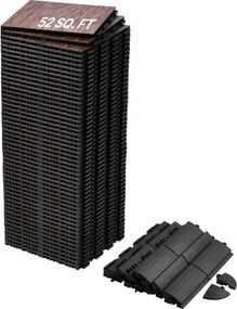 VEVOR Dansvloertegels, 315x315x17,2 mm, 52 in elkaar grijpende dansvloeren, draagbare dansvloer met zachte basis (eikenhoutnerf, 52 vierkante voet/doos)