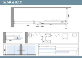 Brauer Stellar douchecabine met draaideur 140x80cm RVS geborsteld PVD