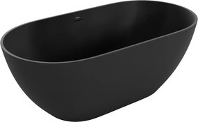 Mexen Rimini vrijstaande badkuip van conglomeraten 150 x 75 cm, zwarte mat - 57241507570