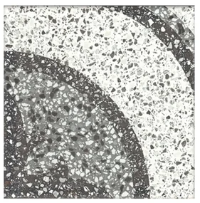 Terre d'Azur Terrazzo vloertegel met decor 20x20cm wit/zwart/grijs - per 25 stuks