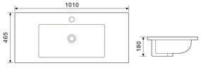 Fontana Lento zwart badkamermeubel ribbelfront zwarte wastafel 100cm 1 kraangat