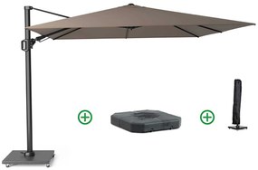 Platinum Challenger zweefparasol 3x3m T2 premium (incl. voet + hoes) havana