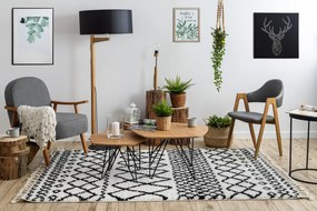 Tapijt PROMO BERBER SAFI N9040 wit / zwartrand, Barber, marokkaanse shaggy