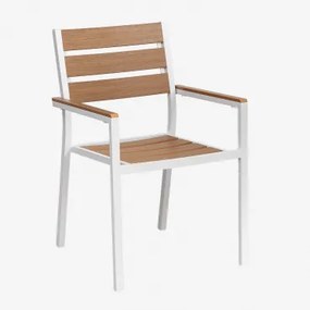 Set Van 2 Stapelbare Tuinstoelen Met Armleuningen Saura Gardenia Wit - Sklum