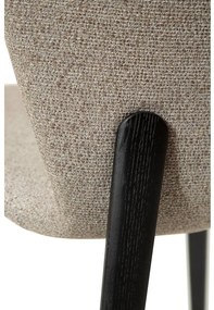 Goossens Eetkamerstoel Bordeaux bruin stof leuning, elegant chic