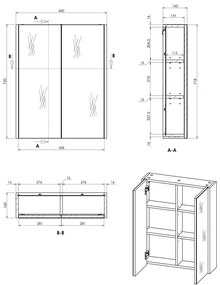 Comad Madera 840 FSC spiegelkast 60cm eiken