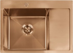 Stalen spoelbak Fin BRUSH COPPER